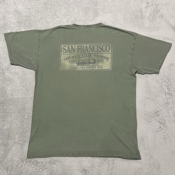 San Francisco T Shirt Mens XL Green Golden Gate Bridge Comfort Colors Tee - Picture 2 of 15